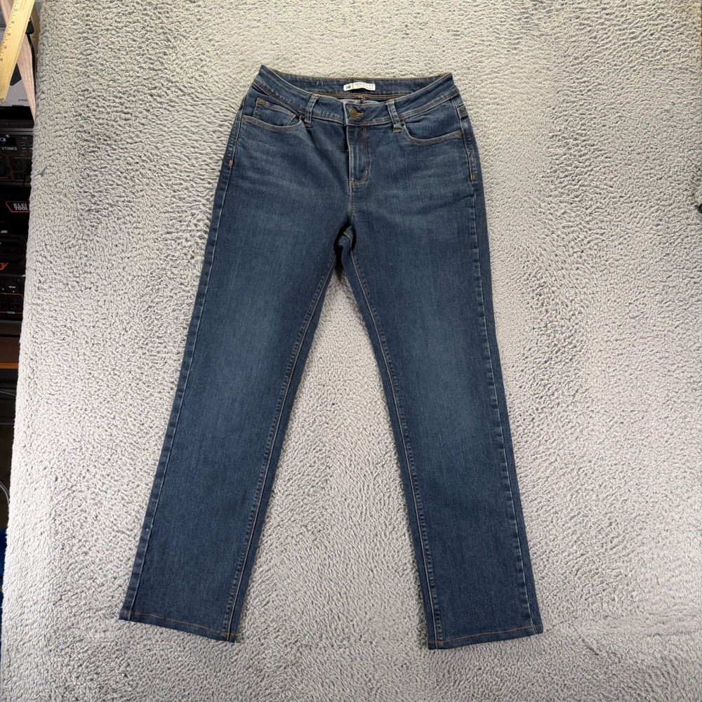 Lee Jeans Womens 10 Blue Cotton Denim Straight Travel Workwear Utility Stretch